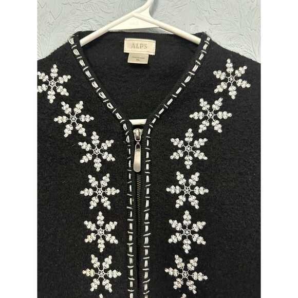 Alps Size XL Snowflake Full Zip Cardigan K12 - Picture 3 of 7